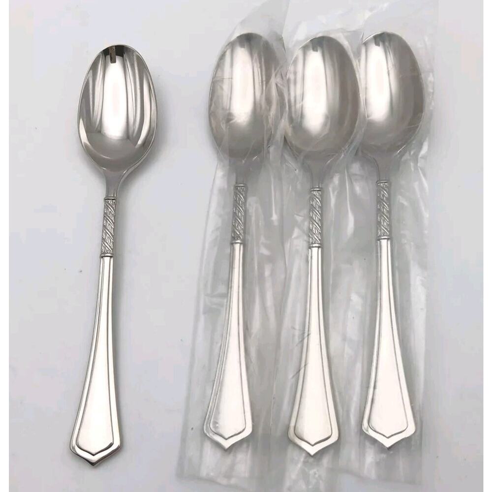 Lenox Scalamandre Gondola 4 Teaspoons Spoon 18/10 Stainless Glossy Flatware new